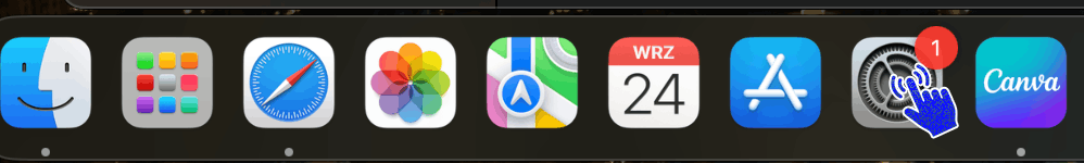Ikona Ustawień systemowych w Docku macOS